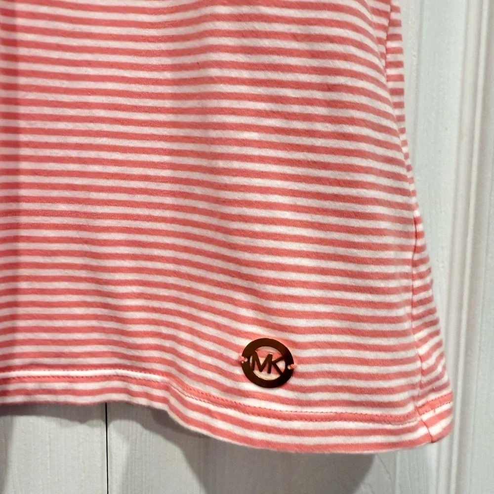 Michael Kors Striped Cold Shoulder Tee size M